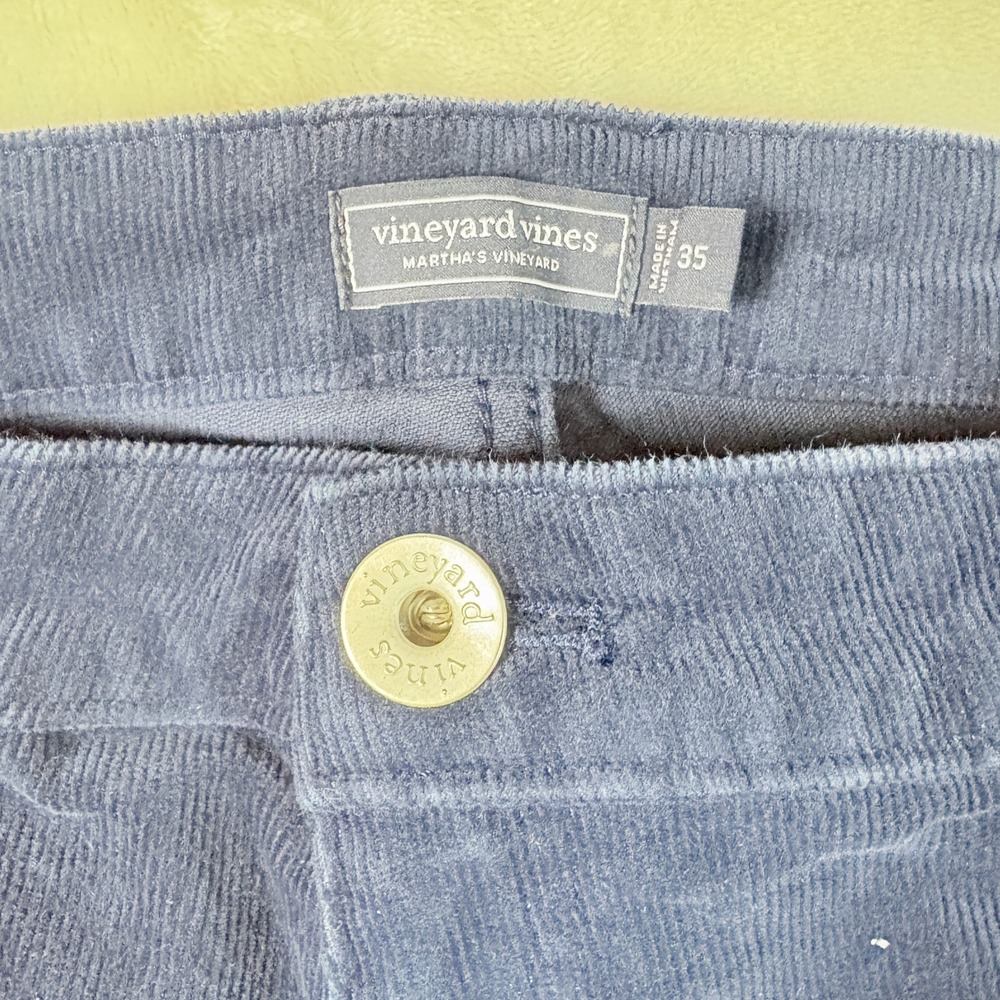 Vineyard Vines Corduroy Pants Womens 35 Navy Blue Excellent Straight Leg Stretch - Picture 2 of 12